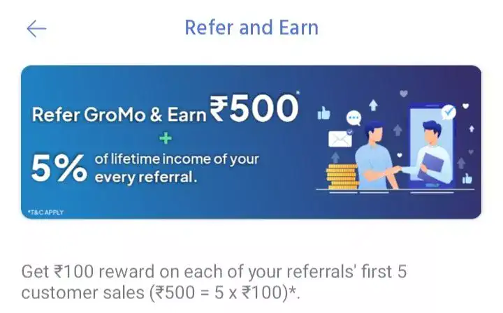 GroMo refer and earn 